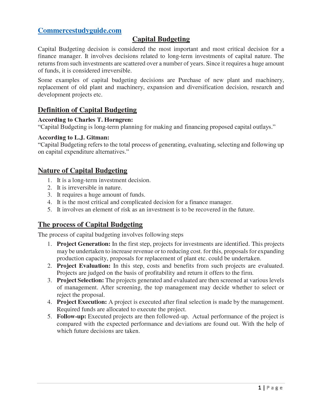 capital budgeting literature review pdf